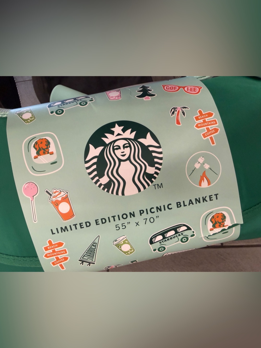 Starbucks Limited Edition Picnic Blanket - Mint Green